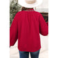 Avah Racing Red Leopard Jacquard Print V Neck Textured Blouse