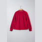 Avah Racing Red Leopard Jacquard Print V Neck Textured Blouse