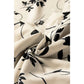 Avalynn Khaki Botanical Floral Print Split Neck Long Sleeve Blouse