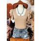 Avette Ruffled Tiered Sleeve Square Neck Textured Top