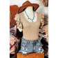 Avette Ruffled Tiered Sleeve Square Neck Textured Top