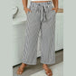 Brexli Black Stripe Plus Size Loose Straight Casual Pants