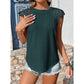 Blaise Green Lace‑Trim Textured Sleeveless Blouse