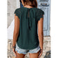 Blaise Green Lace‑Trim Textured Sleeveless Blouse