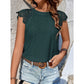Blaise Green Lace‑Trim Textured Sleeveless Blouse