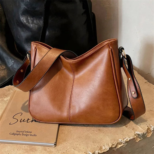 Babette Classic Saddle PU Leather Tote