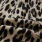 Babs Brown Retro Leopard Print Lace-up Elastic Waistband Mid Rise Denim Shorts