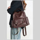 Angelica Dark Brown Urban Classic PU Leather Backpack
