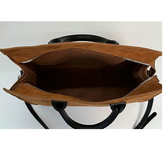 Faux Suede Structured Tote - 3 Colors