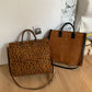 Faux Suede Structured Tote - 3 Colors