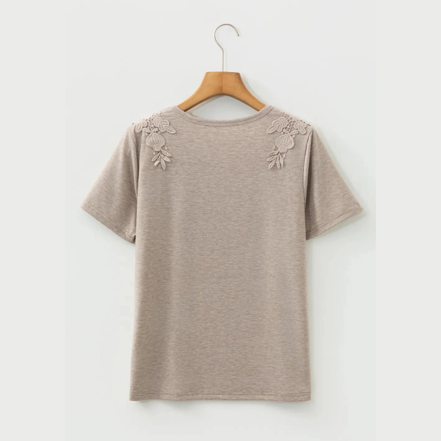 Bailey Lace Patched Detail Round Neck Tee