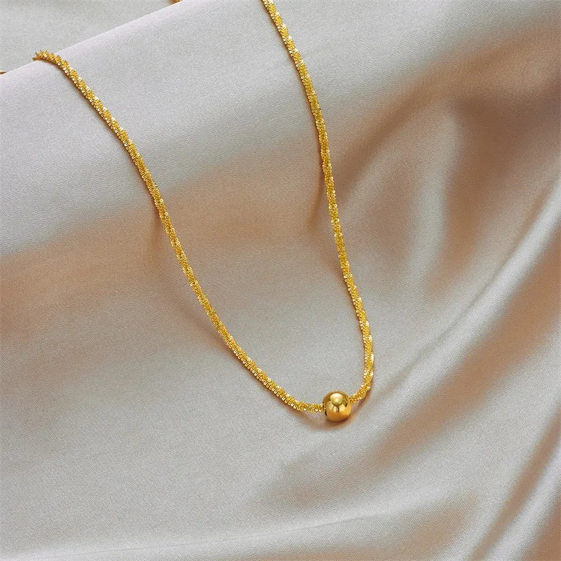 18K Real Gold Plated Orb Pendant Necklace
