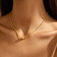 Golden Bead Twist Chain Necklace