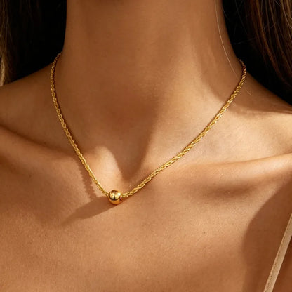 18K Real Gold Plated Orb Pendant Necklace