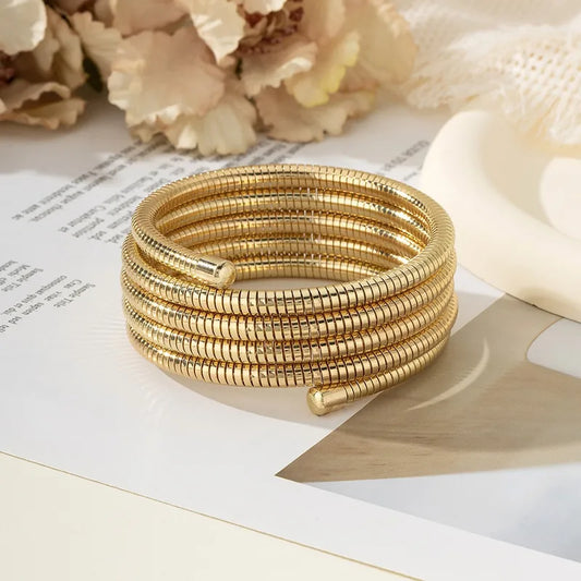 Golden Coil Statement Bracelet