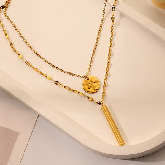 Golden Layered Bar Necklace