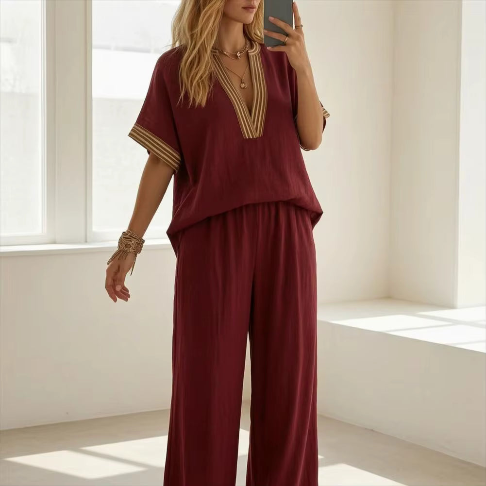 Barbie Wine Breeze & Border Two‑Piece Lounge Set