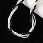 Black & White Beaded Twist Necklace