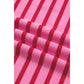Becky Stripe Striped Short Sleeve Scalloped Trim Side Slit T-Shirt Dress