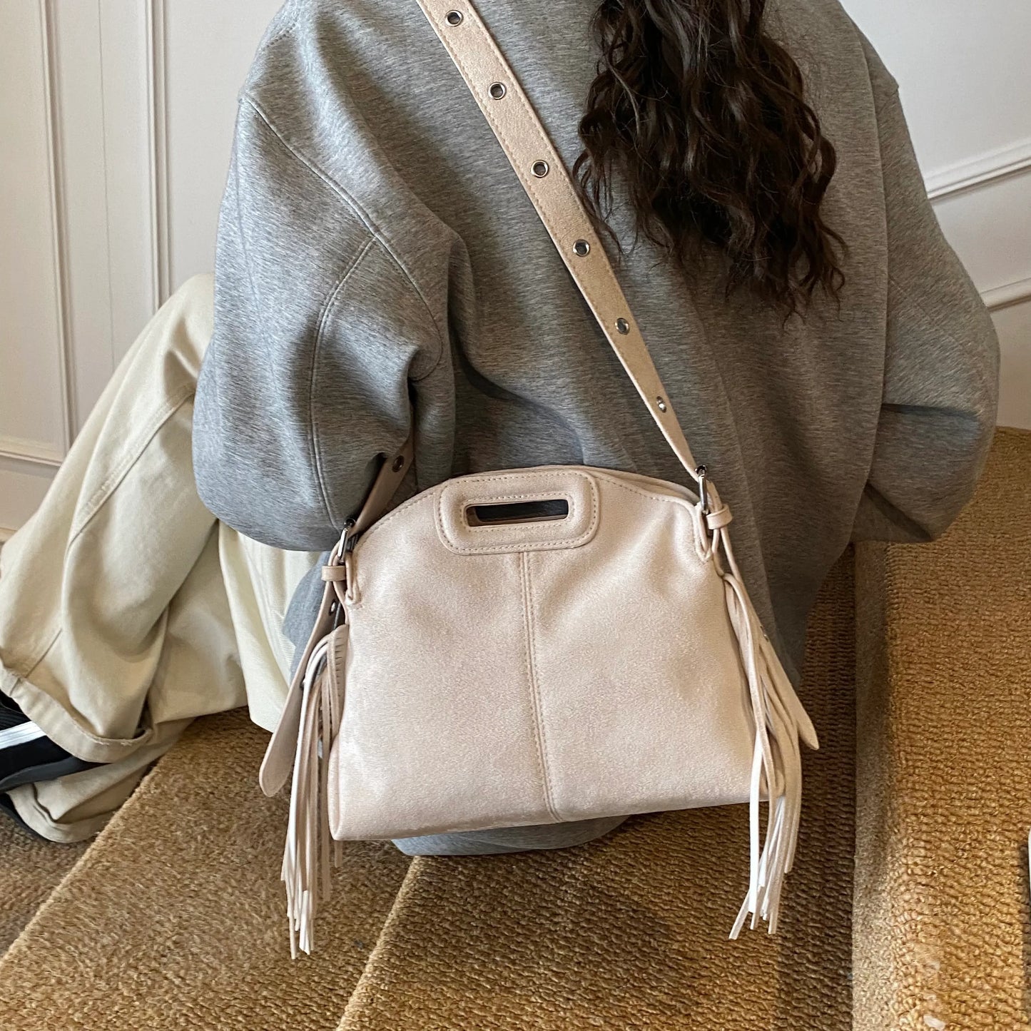 Boho Fringe Faux Suede Bag - 6 Colors