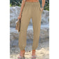 Dodie French Beige Smocked High Waist Joggers