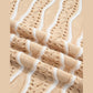 Ina Khaki Wavy Detail Hollow Out Knit Long Sleeve Cotton Pullover Sweater