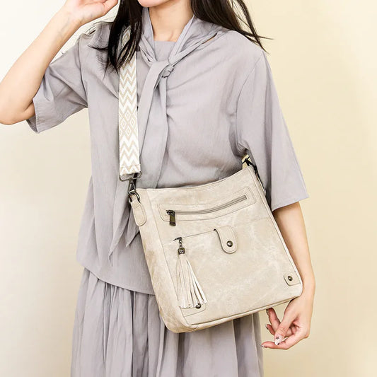 Cherise Faux‑Leather Crossbody with Front Tassel - 4 Colors