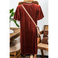 Bek Cinnamon Velvet Smocked Neckline Puff Sleeve Shift Mini Dress