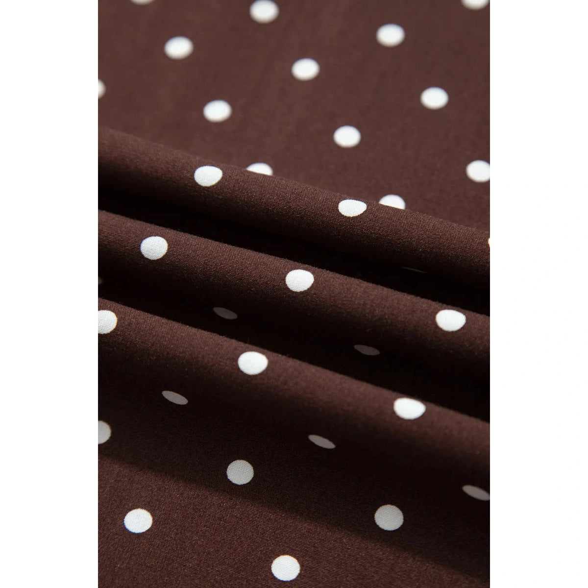 Belinda Brown Polka Dot Lace Hem Elegant Long Shift Skirt