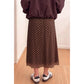 Belinda Brown Polka Dot Lace Hem Elegant Long Shift Skirt