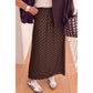 Belinda Brown Polka Dot Lace Hem Elegant Long Shift Skirt