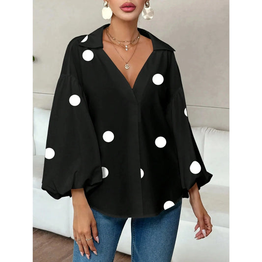 Bella Rae Black Long Sleeve Bubble Blouse