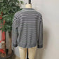 Belva Black Striped Button‑Front Collared Cardigan