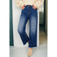 Berta Seam Detail Raw Hem Ankle Length Jeans