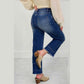 Berta Seam Detail Raw Hem Ankle Length Jeans