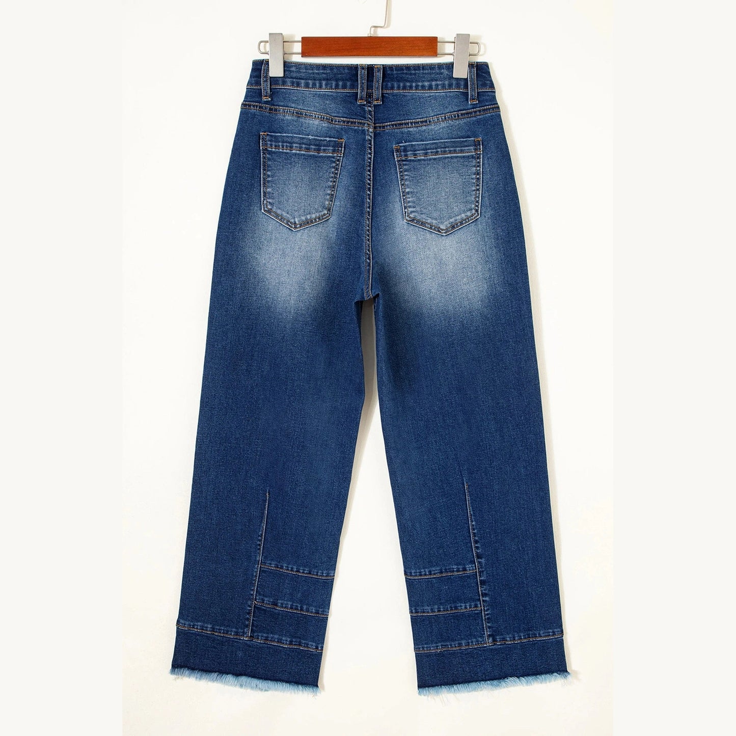 Berta Seam Detail Raw Hem Ankle Length Jeans