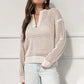 Bethani Open Weave Zip Pullover Sweater