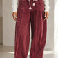 Bethy Elastic Waist Drawstring Corduroy Casual Pants