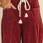 Bethy Elastic Waist Drawstring Corduroy Casual Pants
