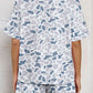 SALE!!!  Bibbi Camouflage Print Lapel Shirt Drawstring 2pcs Short Pajama Set