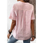 Birdie Pink Notch Neck Short Sleeve Top