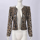 Betty Jean Sequin Leopard Slim Fit Jacket