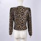 Betty Jean Sequin Leopard Slim Fit Jacket