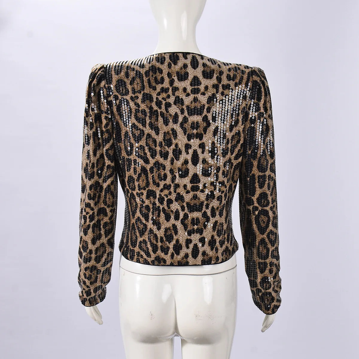 Betty Jean Sequin Leopard Slim Fit Jacket