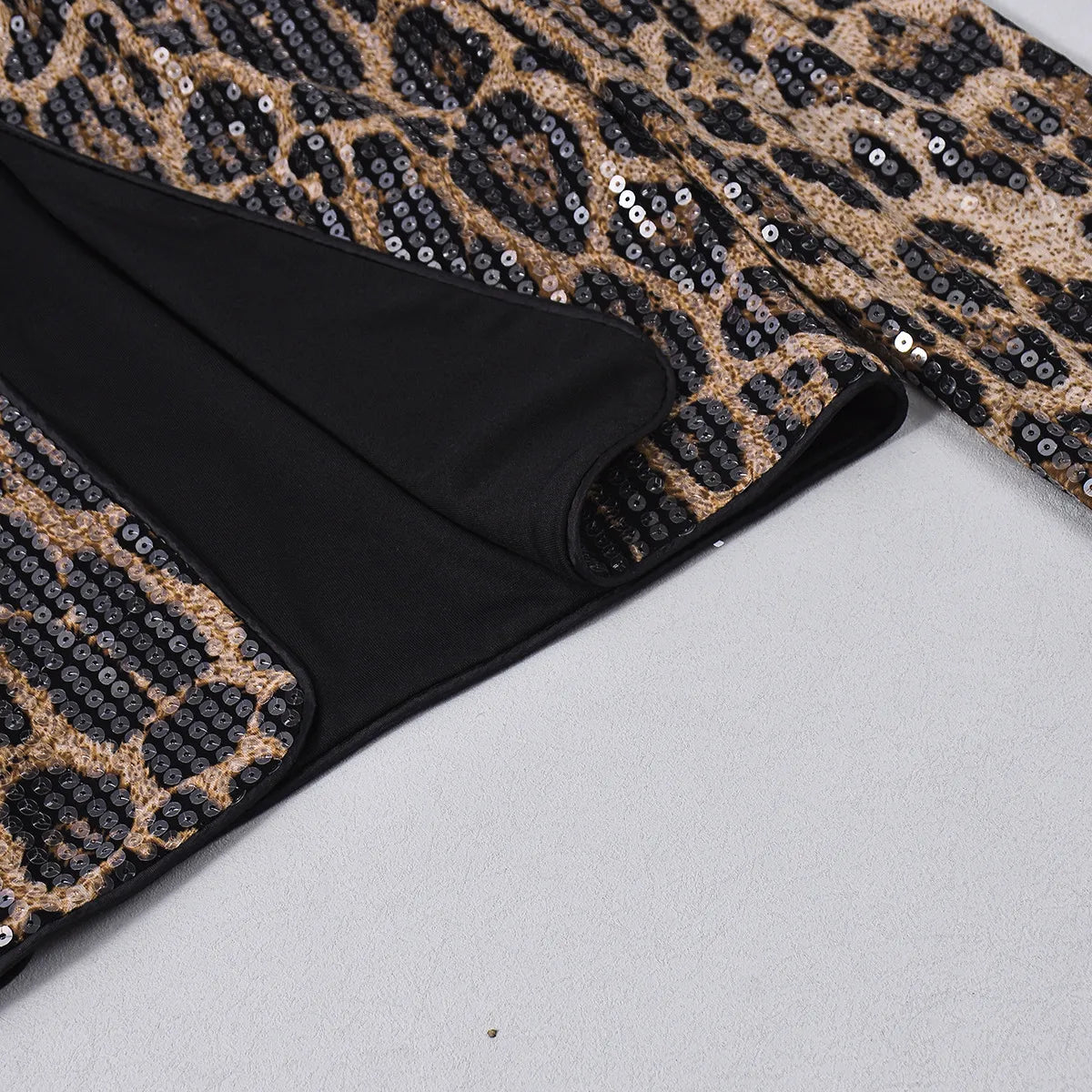 Betty Jean Sequin Leopard Slim Fit Jacket