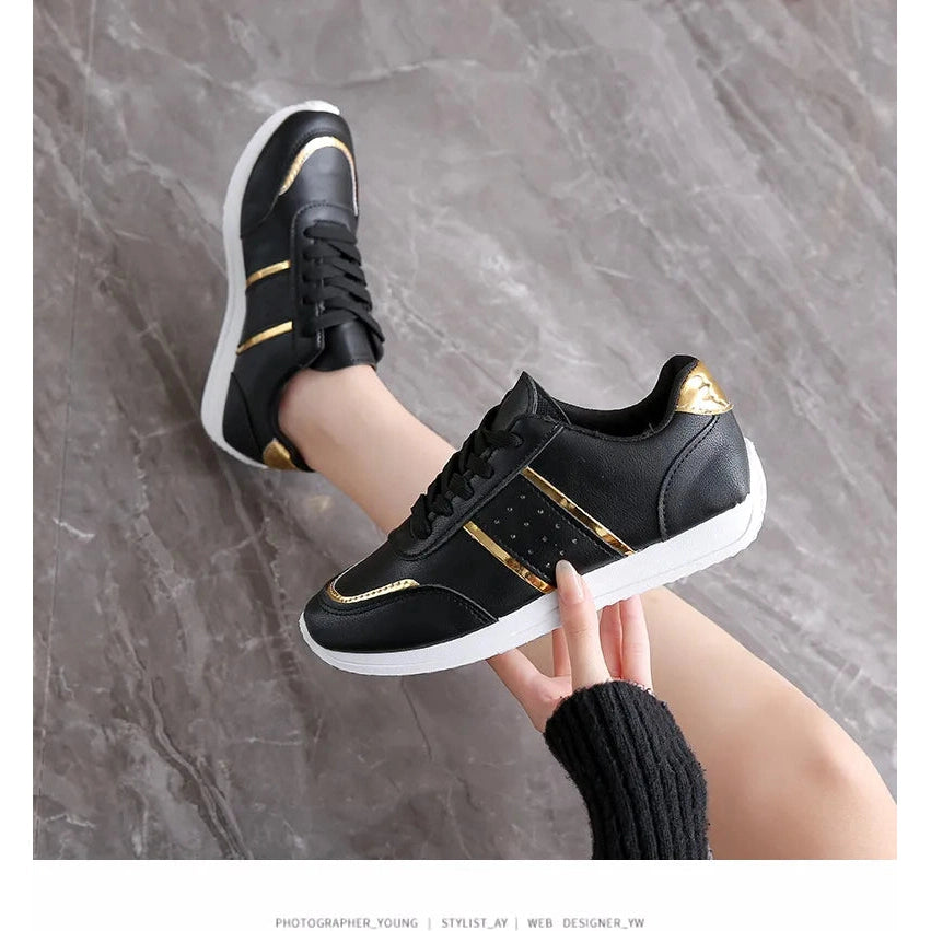 Lustre Line PU Leather Sneakers - 3 Colors