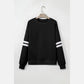 Black Varsity Striped Detail Drop Shoulder Oversized Sweatshirt