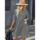 Darby Black & White Vertical Stripe Shirt Dress