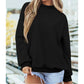 Alessia Black Oversize Drop Shoulder Reversible Mock Neck Sweatshirt