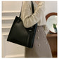 PU Leather Structured Tote Handbag with Metal Ring Detail - 4 Colors